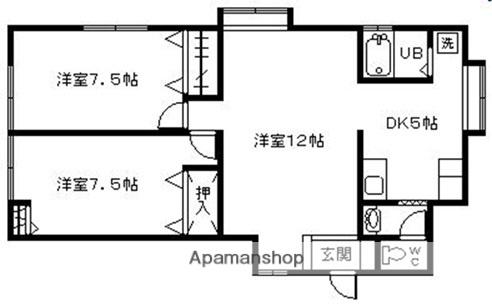 吉都線 谷頭駅 徒歩5分 1階建 築52年(3K)の間取り写真