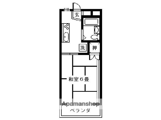 シティハイツ姫城 A・B(1K/1階)の間取り写真