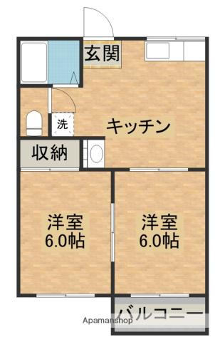 ストリーム原田(2DK/1階)の間取り写真