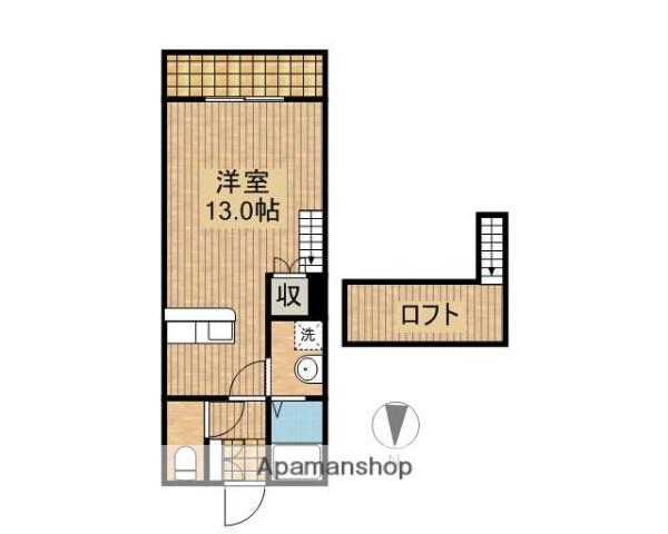 ロフトハウスナガトモ(ワンルーム/1階)の間取り写真