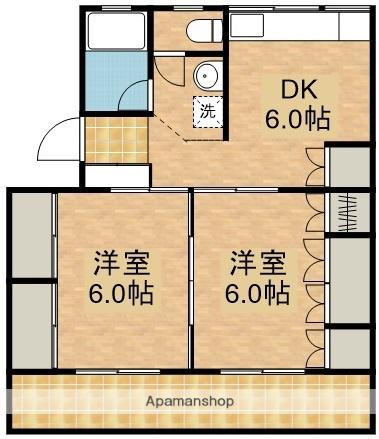 ダイナシティ(2DK/3階)の間取り写真