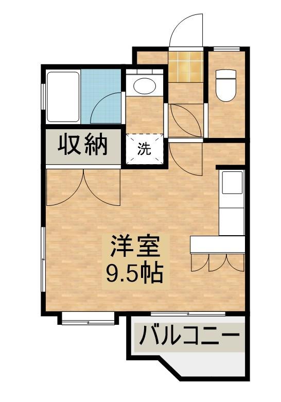 ロイヤルシティ大工(ワンルーム/3階)の間取り写真