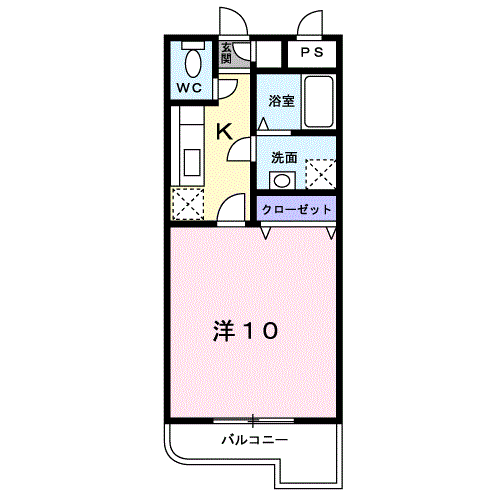 ラフィーナサイト2(1K/1階)の間取り写真