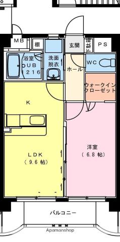 サンパティークFUTABA(1LDK/5階)の間取り写真