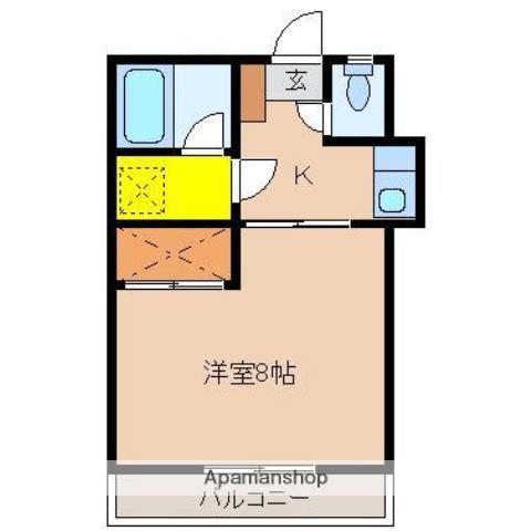 コーポMⅡ(1K/1階)の間取り写真