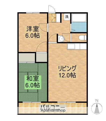 シャルマンK(2LDK/3階)の間取り写真