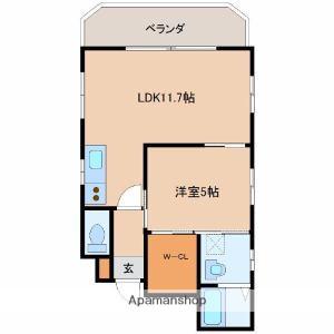 ソラーレ霧島(1LDK/3階)の間取り写真