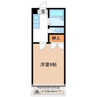 カーサTIKI南宮崎(1K/3階)の間取り写真
