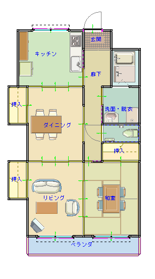 第11シャトーモリオカ(3DK/4階)の間取り写真