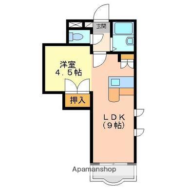 コスタ吉村(1LDK/4階)の間取り写真