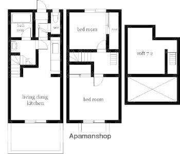 エレガンス飛江田(2DK/1階)の間取り写真