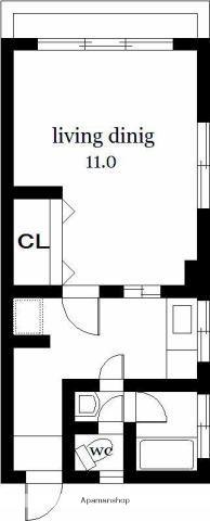 ことぶきビル(1K/4階)の間取り写真