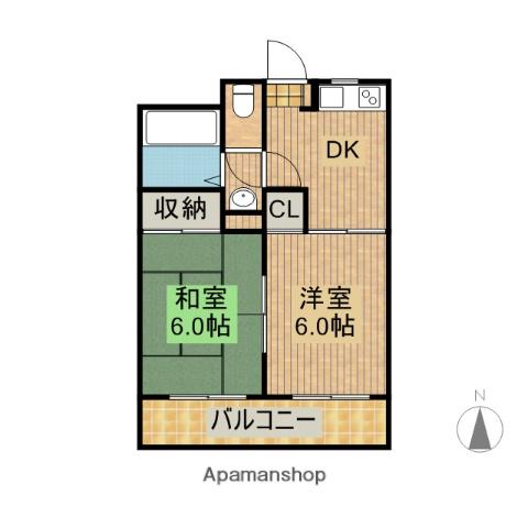 第一共栄レジデンス(2DK/3階)の間取り写真