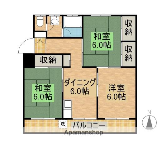 FⅡヴィラ(3DK/5階)の間取り写真