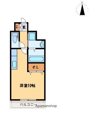 ルミナス恒久南(ワンルーム/3階)の間取り写真