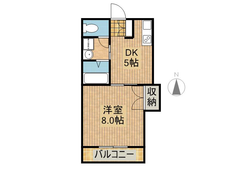 ステートラスK2(1DK/3階)の間取り写真