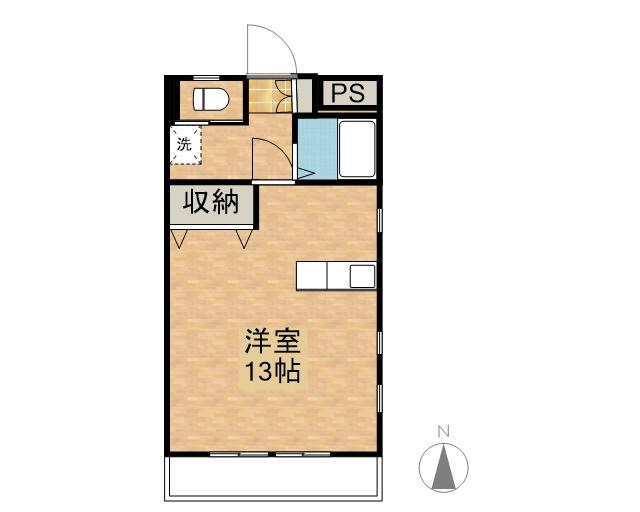 CITY WING(ワンルーム/2階)の間取り写真