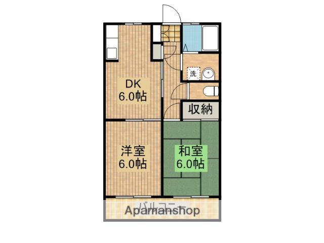 フォレストモールA棟(2DK/1階)の間取り写真