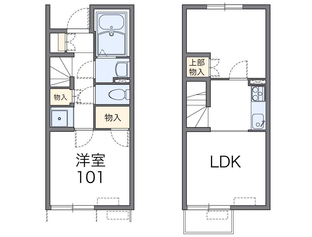 レオネクスト源藤Ⅴ(2DK/1階)の間取り写真