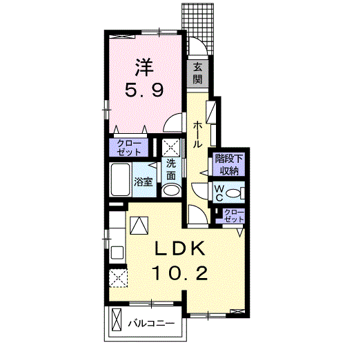 カーサ フィオーレ(1LDK/1階)の間取り写真