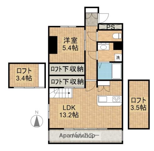 アークパル(1LDK/3階)の間取り写真