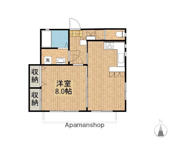 東大淀コーポ(1LDK/1階)の間取り写真