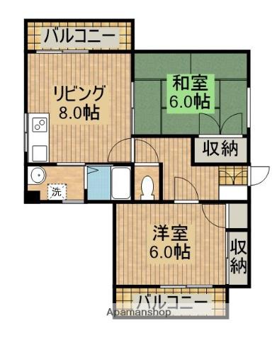 MATRIX(2LDK/2階)の間取り写真