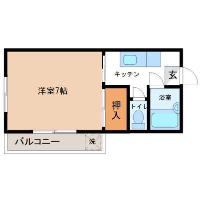 エレメント神宮東Ⅰ(1K/4階)の間取り写真