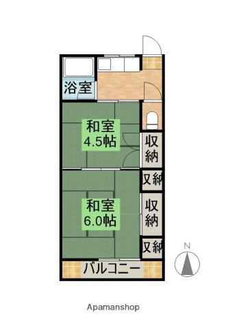 レジデンストピカ(2K/2階)の間取り写真