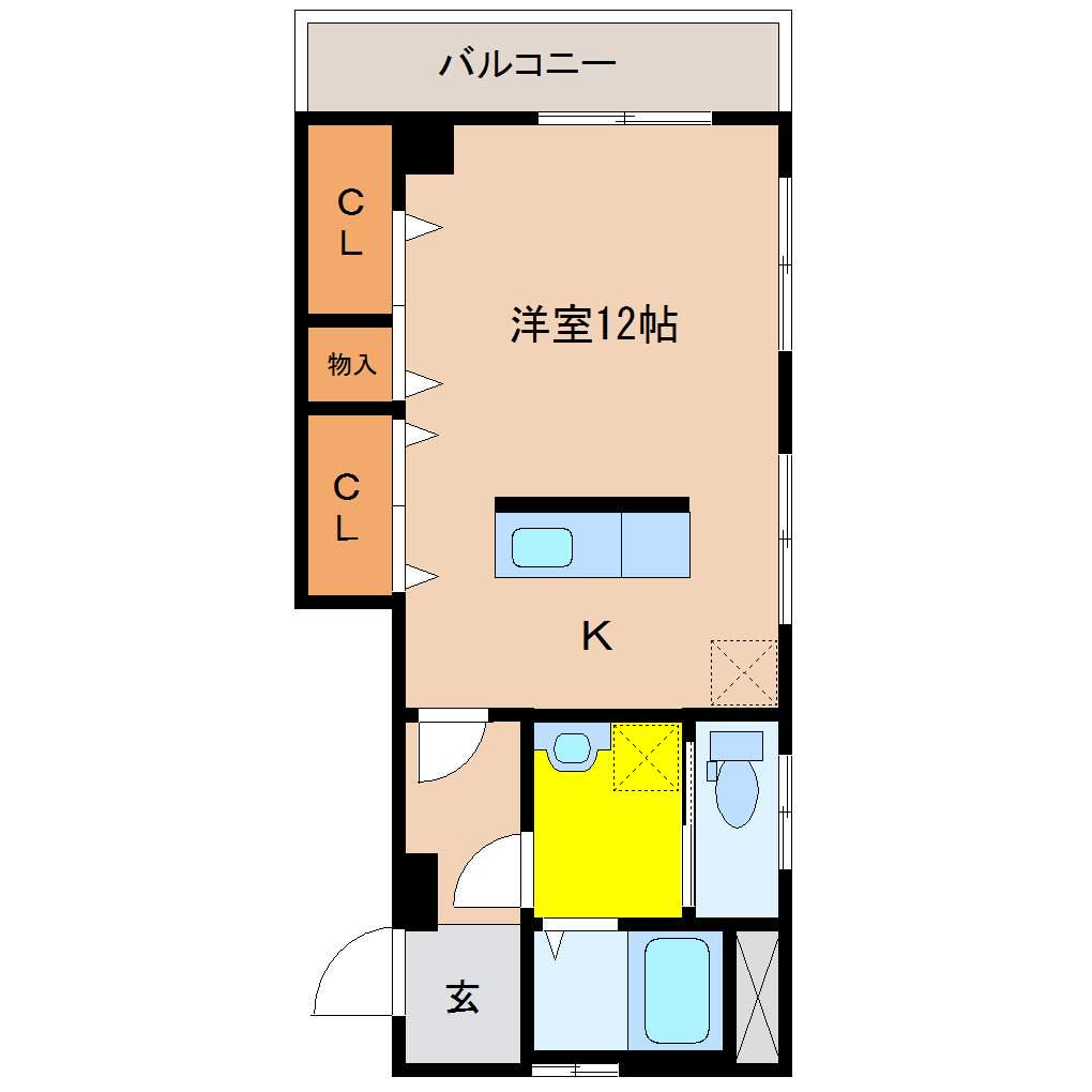 STAGE ONE 松山(ワンルーム/4階)の間取り写真