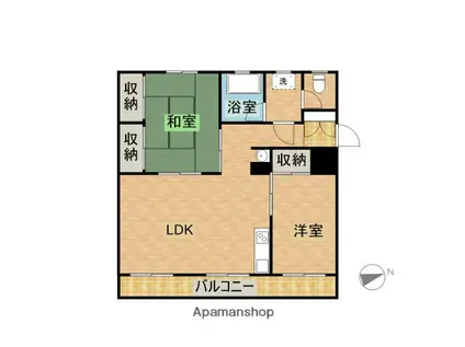 吉原マンション(2LDK/3階)の間取り写真