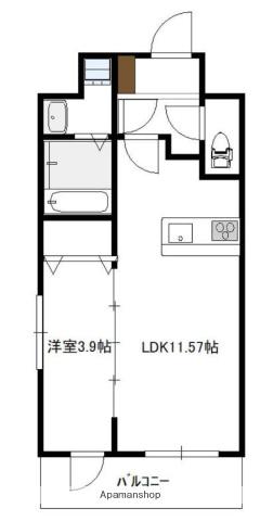 アリュールⅡ(1LDK/6階)の間取り写真
