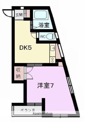 APEX松山(1DK/4階)の間取り写真