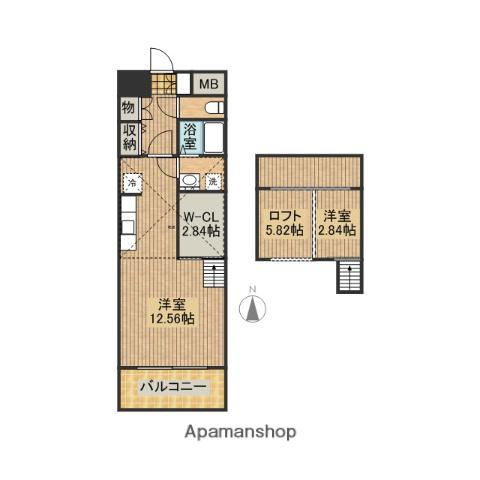 ALTE MEISTER DENONアルテマイスターデュノン(ワンルーム/2階)の間取り写真