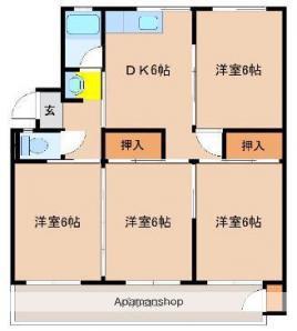 ジーピー12番館(4DK/1階)の間取り写真