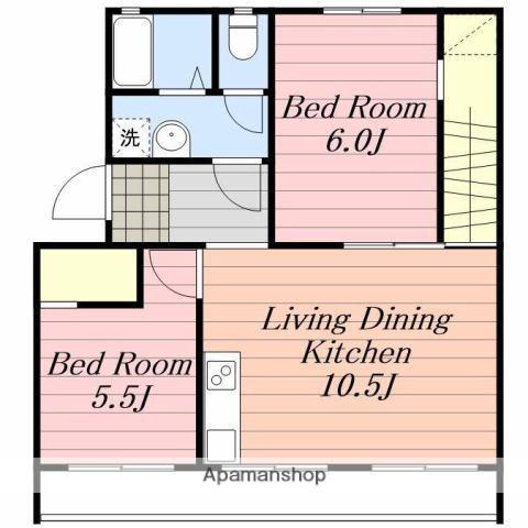 第一中村マンション(2LDK/2階)の間取り写真