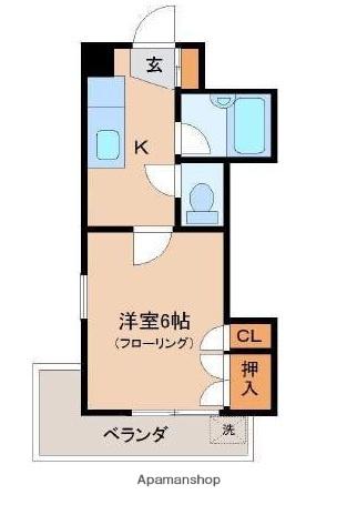 ガーデンハイム清武(1K/3階)の間取り写真