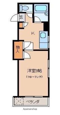 ガーデンハイム清武(1K/3階)の間取り写真