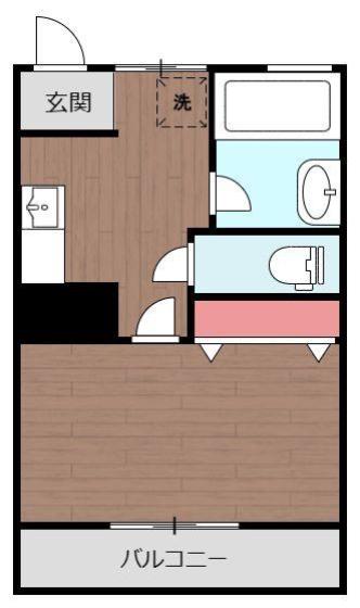 日高ビル(1K/2階)の間取り写真