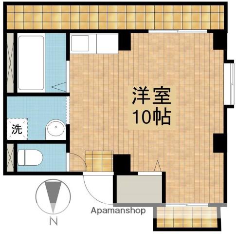 福島ハイツ(ワンルーム/2階)の間取り写真