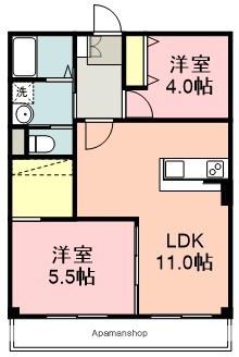 領家コーポラス(2LDK/3階)の間取り写真