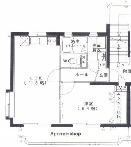 日高ハイツⅡ(1LDK/2階)の間取り写真