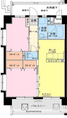 RIVERS COURT(2LDK/2階)の間取り写真