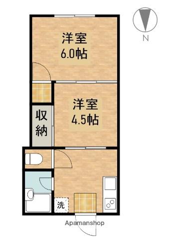 ジョイ広島(2K/3階)の間取り写真