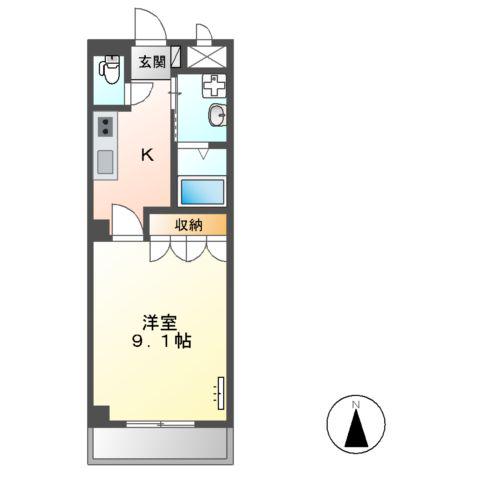 サンライズK(1K/1階)の間取り写真