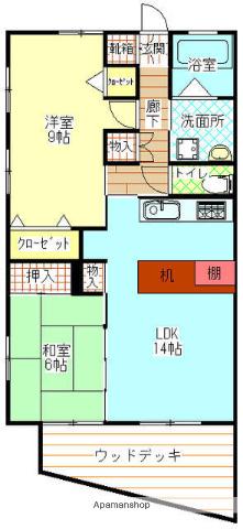 イースト GROVE(2LDK/1階)の間取り写真