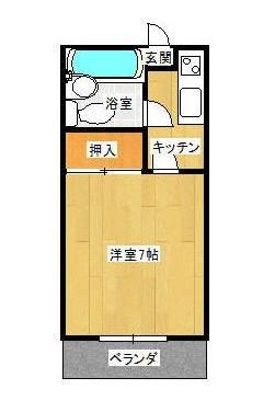 暖家荘(1K/2階)の間取り写真