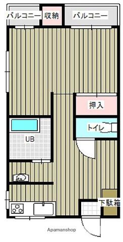 八幡屋ビル(1DK/4階)の間取り写真