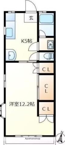 ARANCIA(1K/2階)の間取り写真