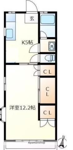 ARANCIA(1K/2階)の間取り写真